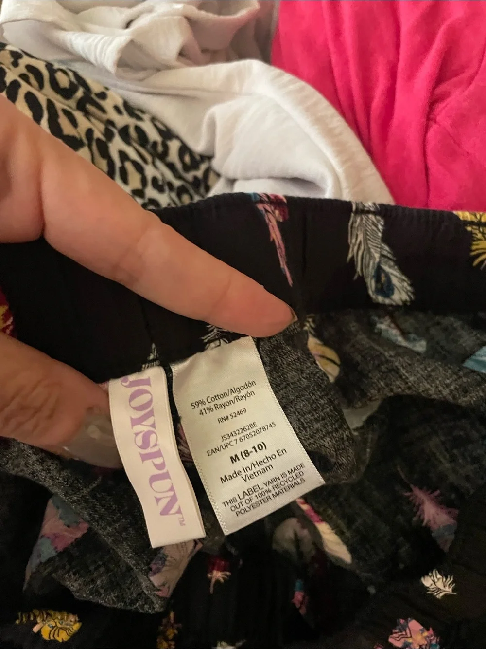 Joyspun Feather Print Pajama Shorts Medium Black Cotton Blend Lounge Shorts